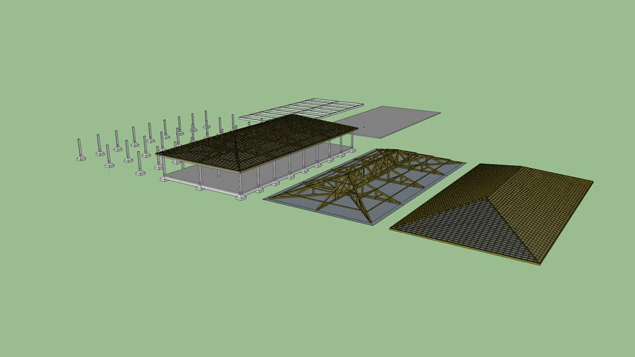  struktur  atap belah  3D Warehouse