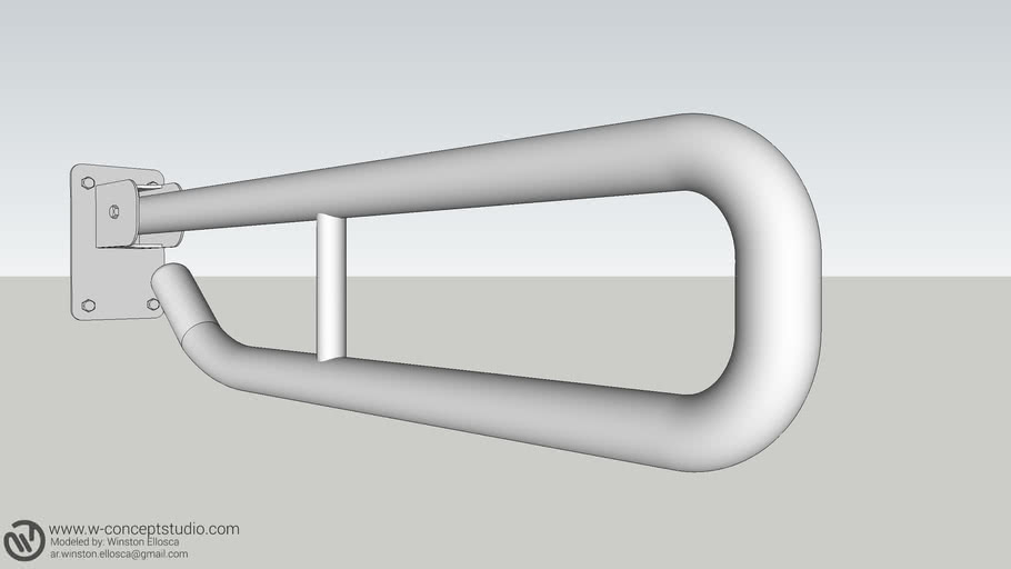 WSEPWD_Hor. Foldable Grab Bar_long 700mmx3040dia. 3D Warehouse