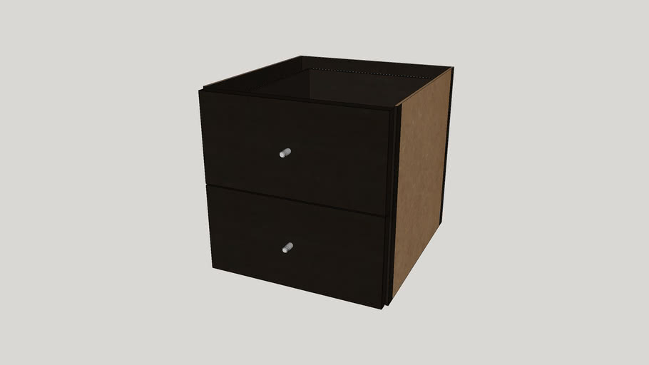 Ikea Kallax Insert With 2 Drawers Black Brown 3d Warehouse