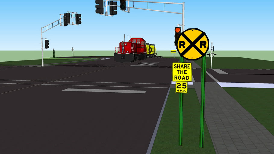 Flashing red lights at a railroad crossing mean