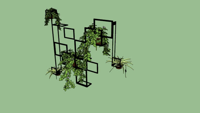 WALL PLANTER WITH HANGING GREENERY | 3D Warehouse