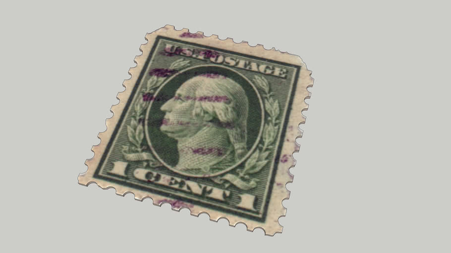 Antique 1910 One Cent Stamp - Antique Postage. U.S. Postal Service | 3D ...