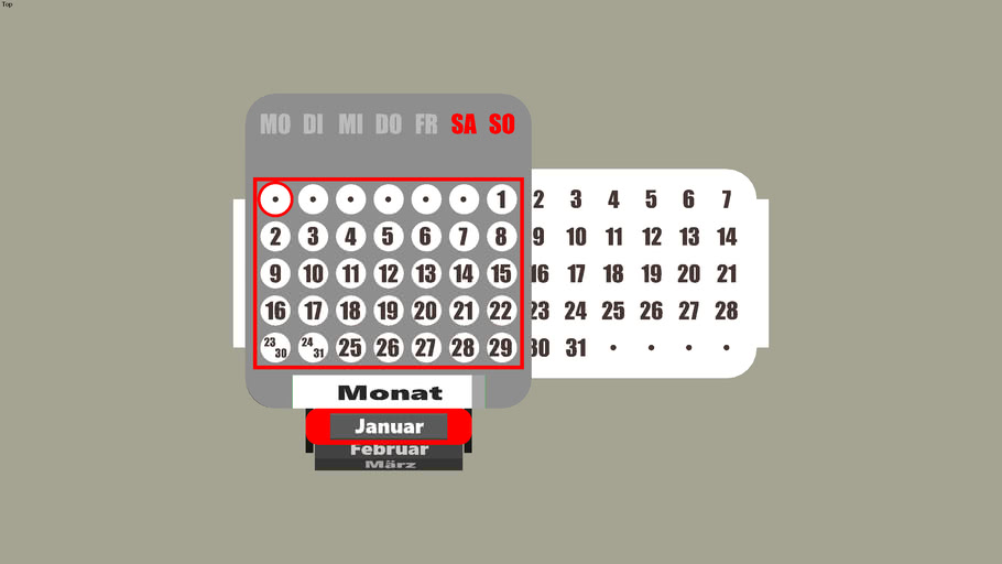 Sliding Calendar 3D Warehouse