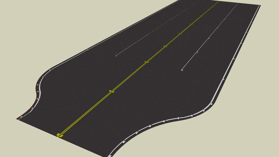 Road, 2 Lane to 4 Lane Conversion Long (150ft) | 3D Warehouse