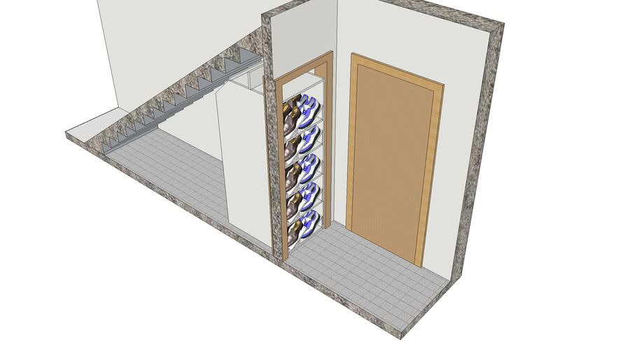 Shoe Cabinet Under Staircase 3d Warehouse