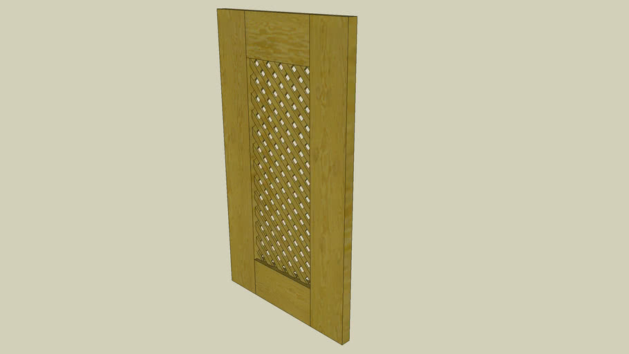 Lattice door, wood, untreated 3D Warehouse