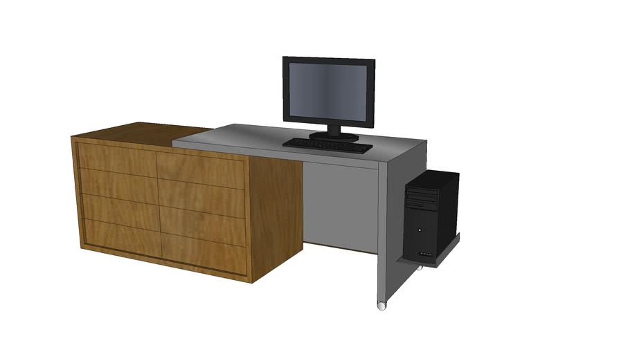 Custom Made Storage Desk 3d Warehouse, Custom Desk Dimensions