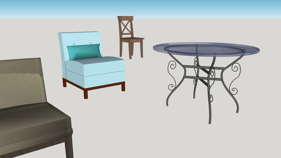 chairs and table 3D Warehouse
