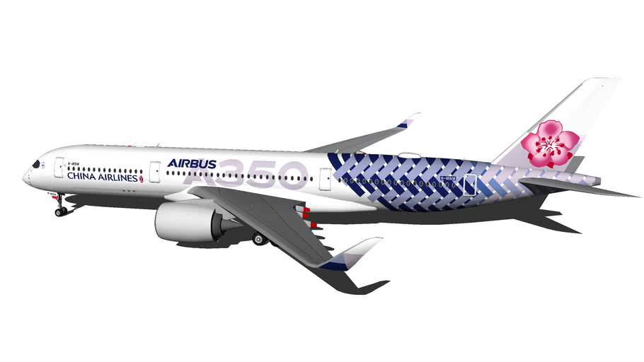 China Airlines中華航空 Airbus A350 941 B 118 Airbus Carbon Fibre Livery 19 Wi Fi Dome 3d Warehouse