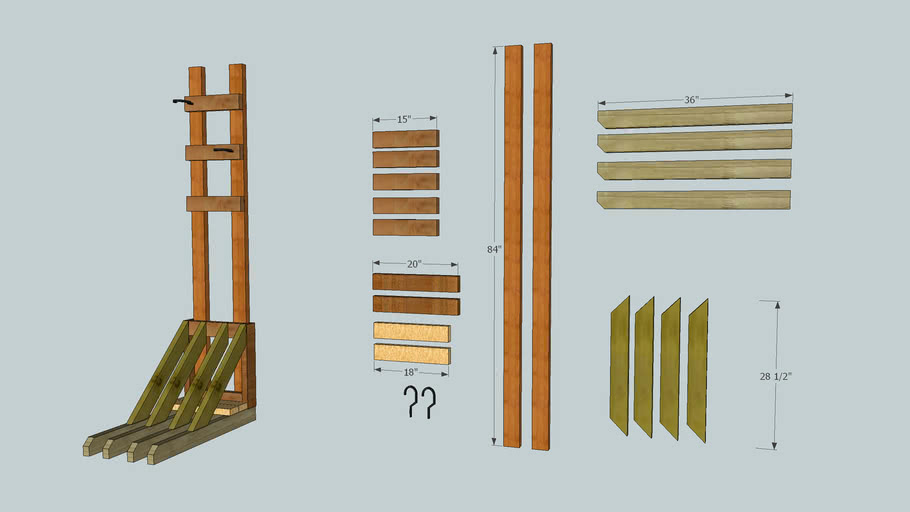 wooden vertical bike rack
