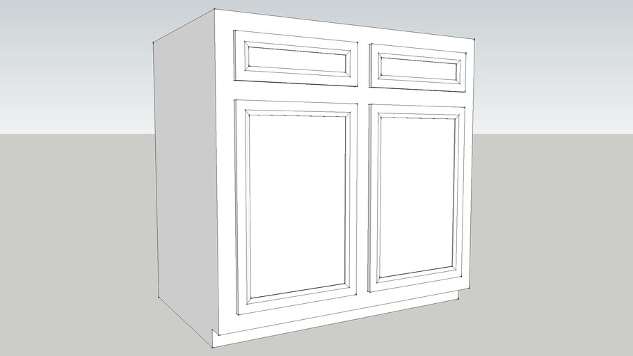 36 2 Door 2 Drawer Base Cabinet 3d Warehouse