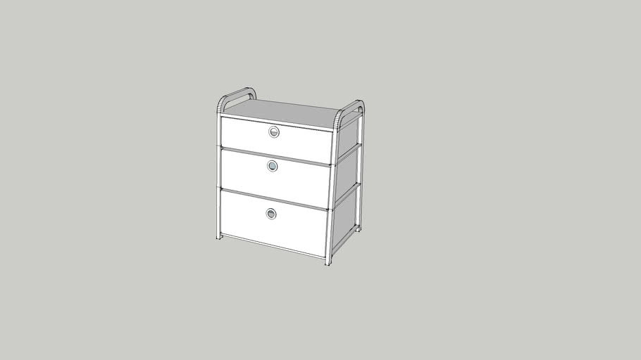 Ikea Lote Chest Of 3 Drawers White 3d Warehouse