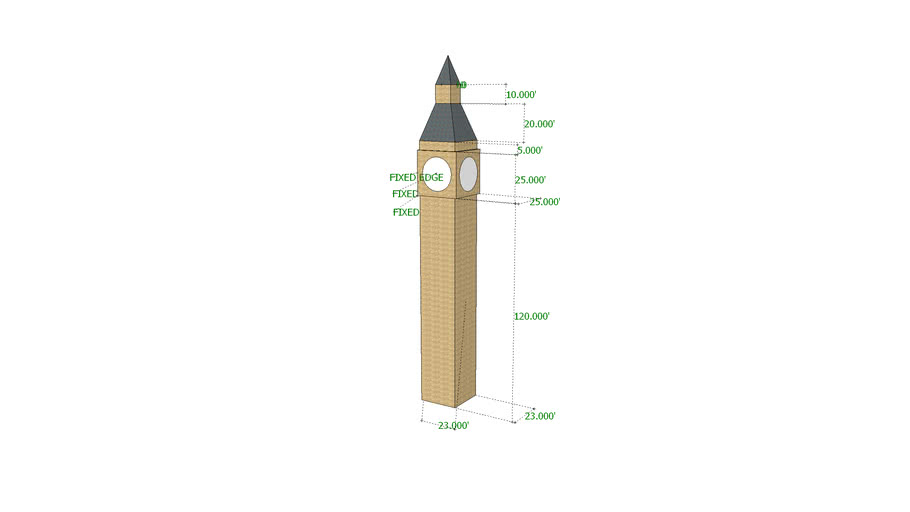 Big Ben with Driving Dimensions 3D Warehouse