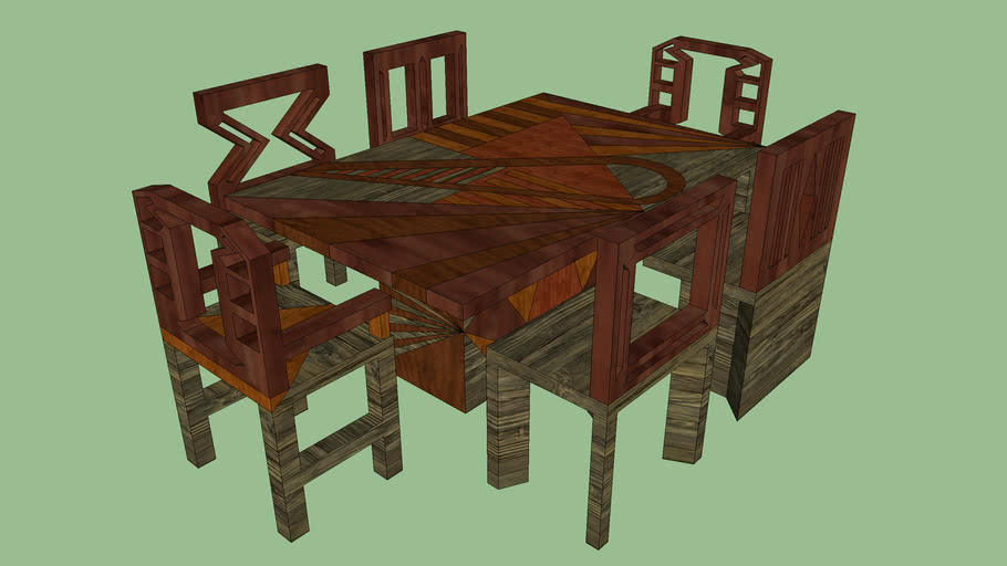 Eclectic Dining Set 3d Warehouse