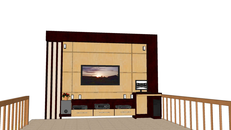  BACKDROP MEJA TV  TV  TABLE WITH BACKDROP  3D Warehouse