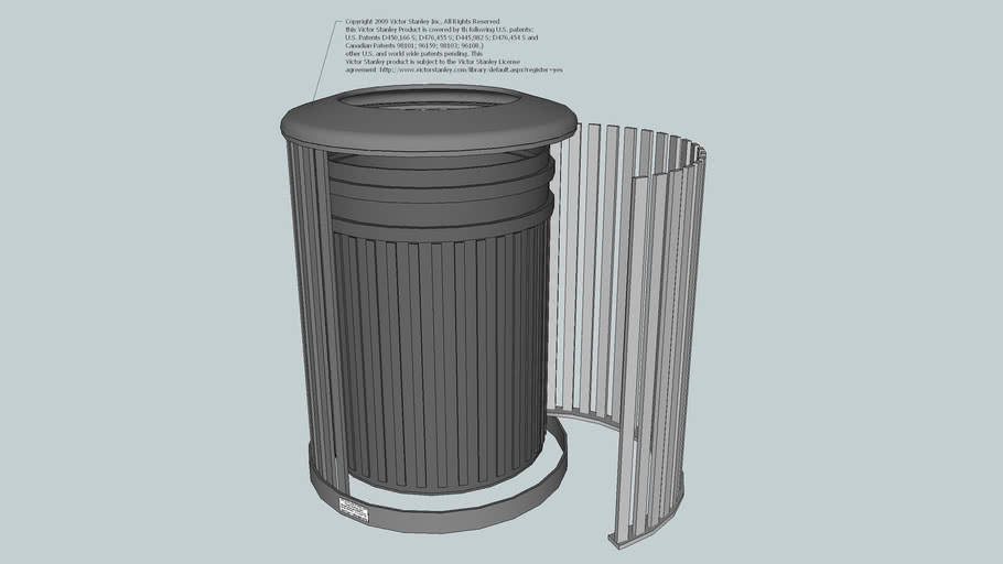 Download Nsdc 36 Steelsites 36 Gallon Side Door Litter Receptacle With Convex Lid And Liner 3d Warehouse