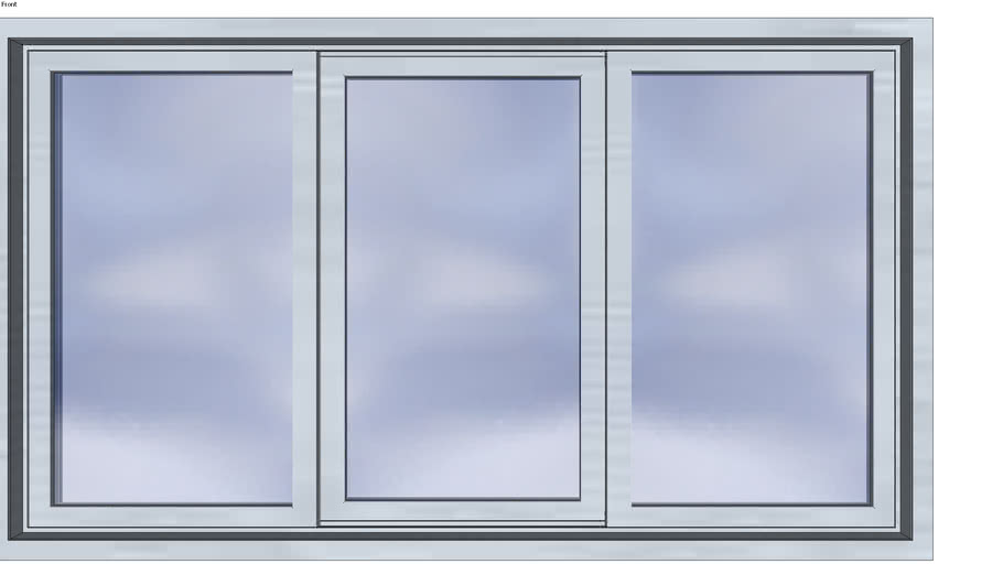 Aluminum 3 Sliding window 180X100cm 3D Warehouse