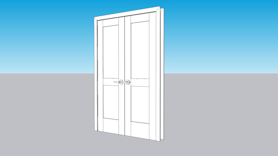 48' interior double swing door - shaker | 3D Warehouse