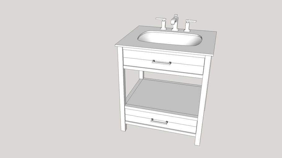 Reclaimed Wood Single Sink Vanity, Paulsen 26 Reclaimed Wood Single Sink Vanity