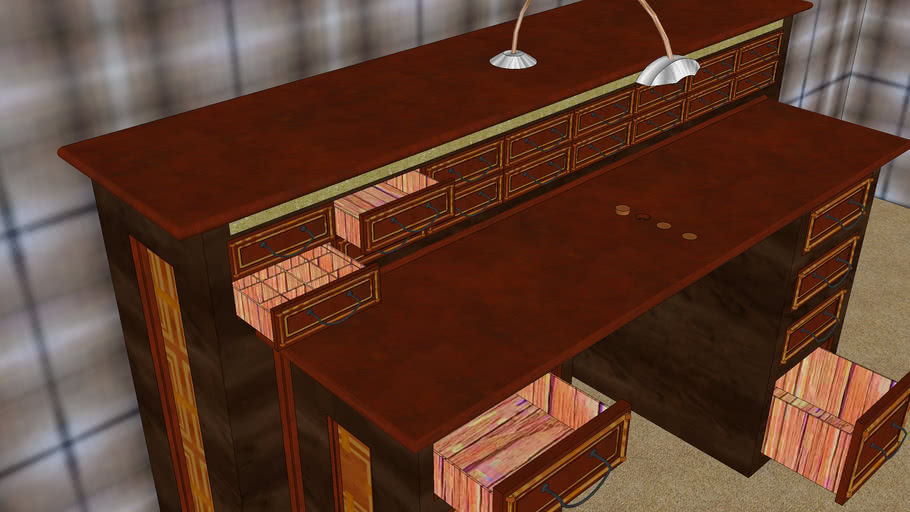 Wooden Desk Fly Tying Desk 3d Warehouse