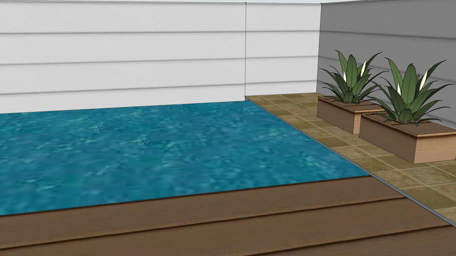 piscina com plantas