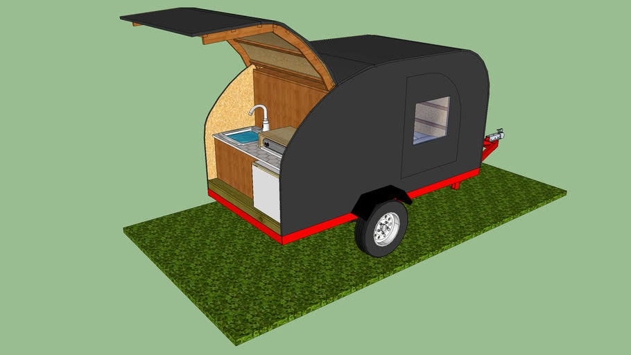 Teardrop Camper on a 4X8 Trailer | 3D Warehouse