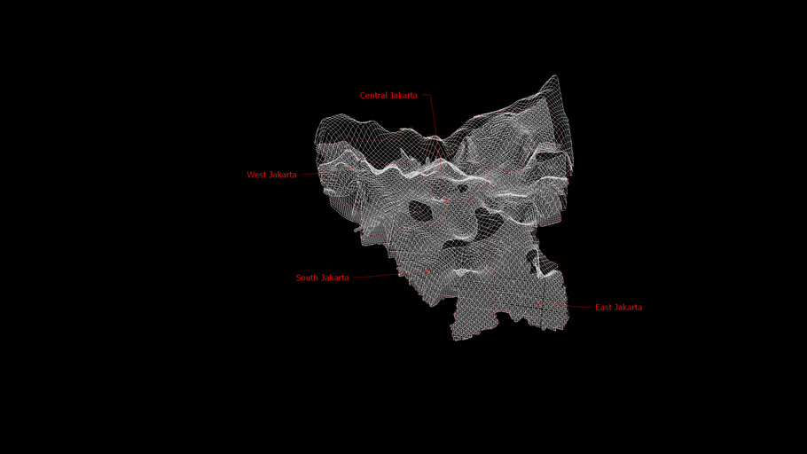 Flooding and Land Subsidence Map (Jakarta) 3D Warehouse