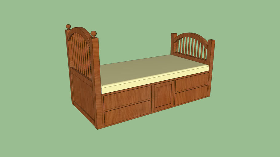 Twin Bed With Drawers And Cabinet, Twin Bed With Drawers Underneath