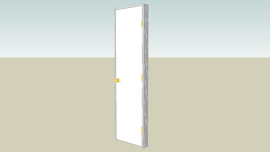 Interior Door 78 X20 Flat Hollow Core W 4 5 Frame Hardware 3d Warehouse