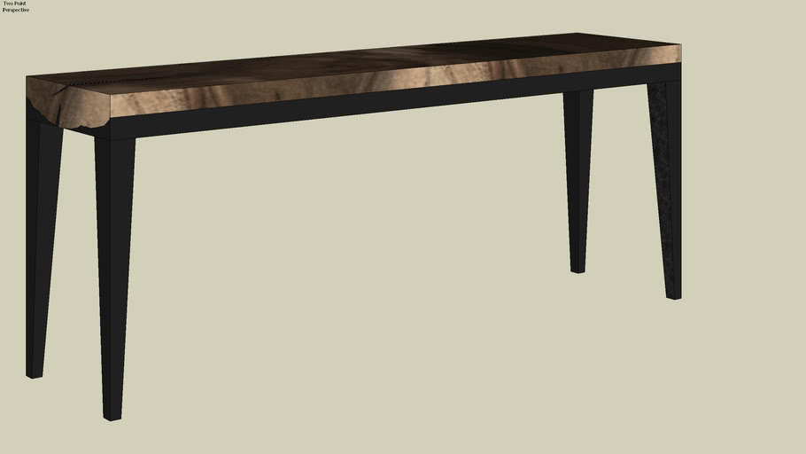 Burnt Wood And Metal Console Table 3d Warehouse