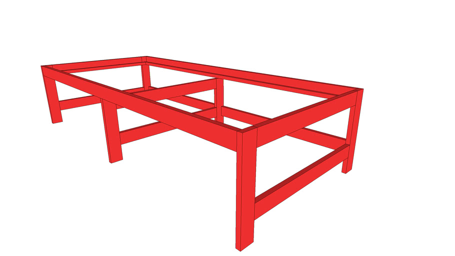 Bed with lots of storage space underneath. 3D Warehouse