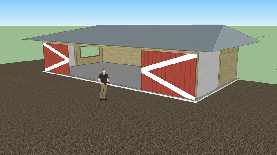 Pole Barn - Hip Roof | 3D Warehouse