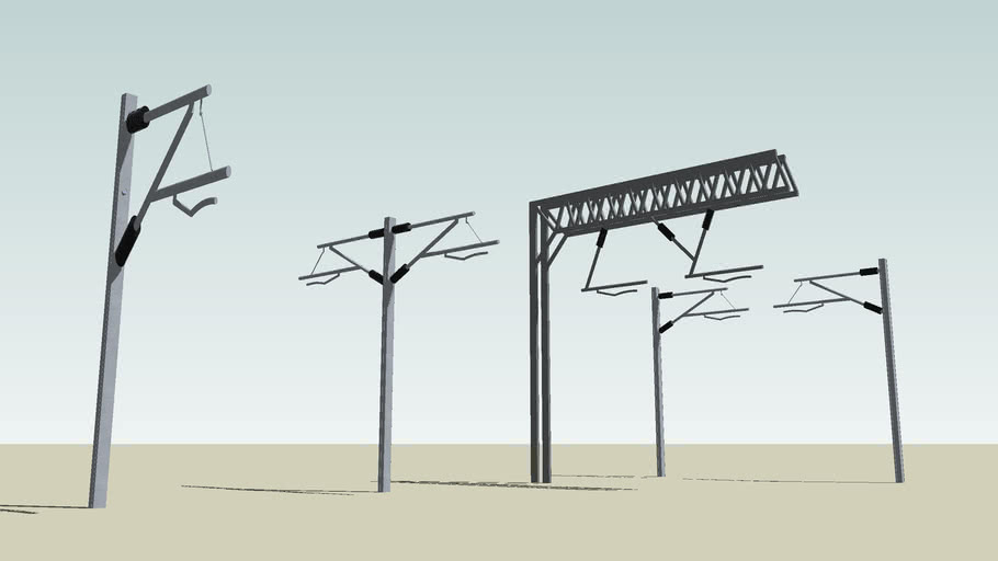 British Rail Overhead Power Lines 3D Warehouse