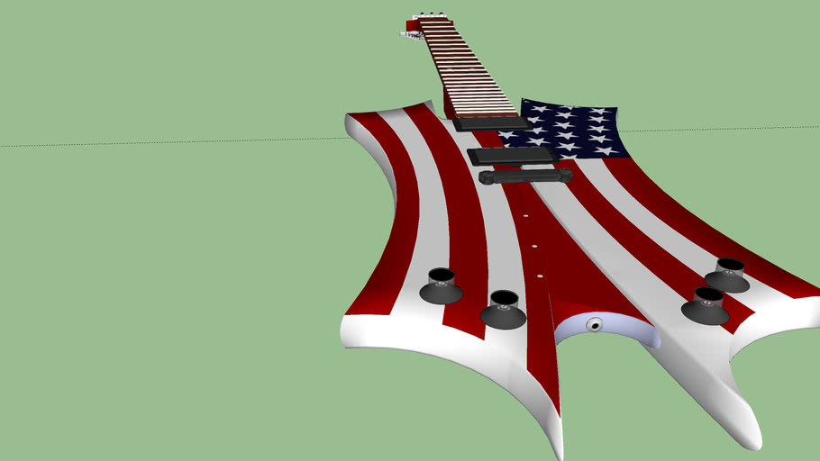 American flag guitar 3D Warehouse