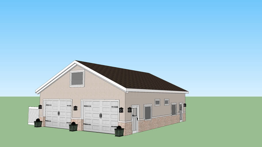 32x40 Garage with 16x40 Loft | 3D Warehouse