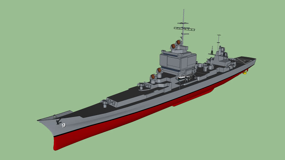 USS long beach CGN-9 nuclear-powered guided missile cruiser | 3D Warehouse