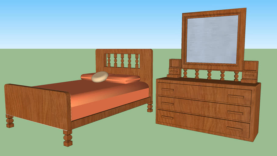 Dresser And Matching Full Size Bed 3d Warehouse