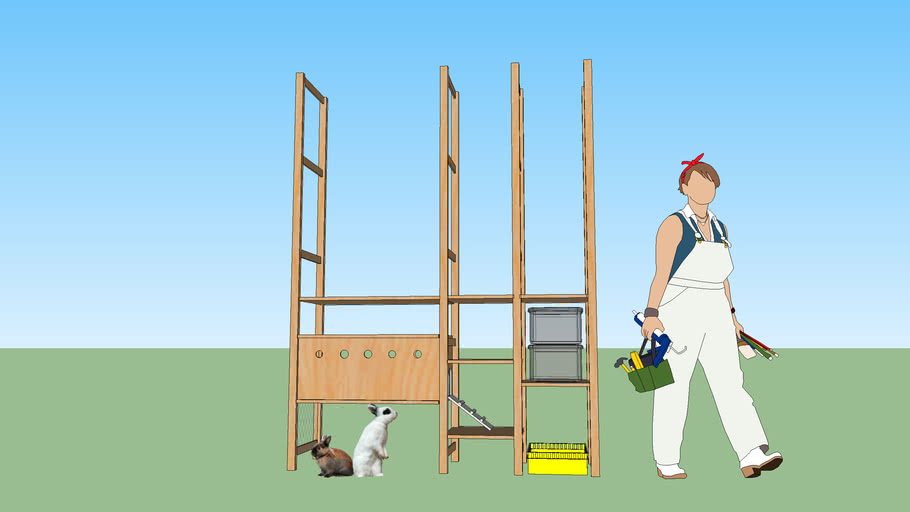 Bunny Hutch and Storage with Ikea Ivar System (Wide) 3D Warehouse