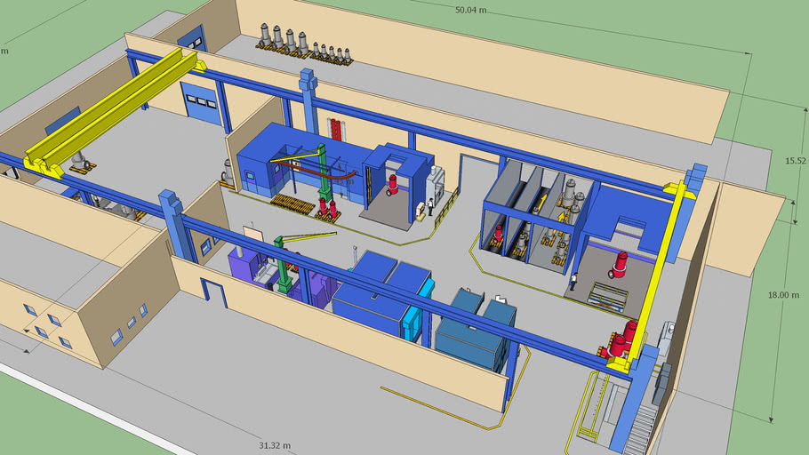 Painting area in factory 3D Warehouse