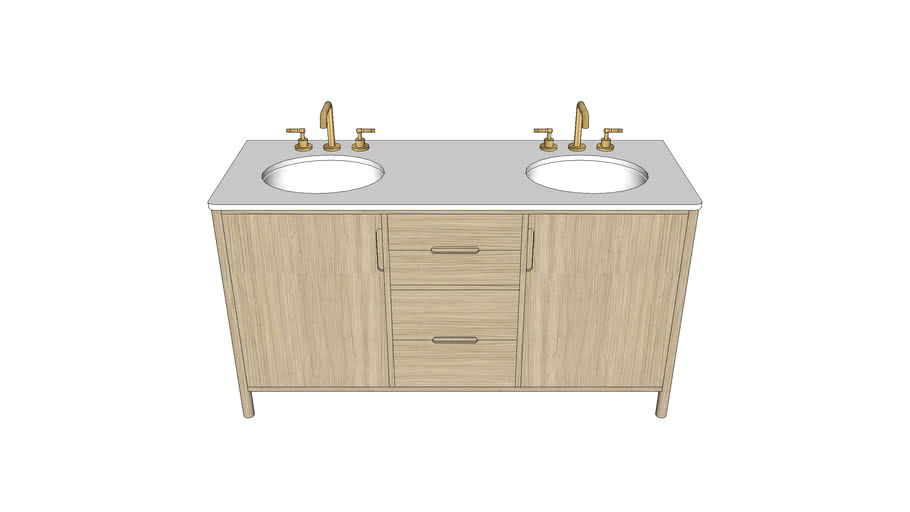 Pottery Barn Vanity 60 inch Manzanita 3D Warehouse