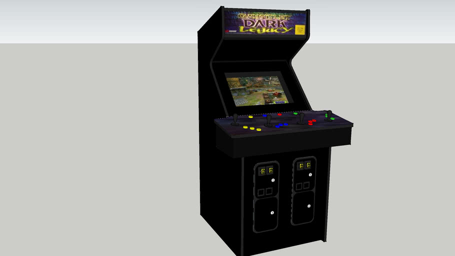 Gauntlet Dark Legacy Arcade Game Konami 4 Player Cabinet 3d