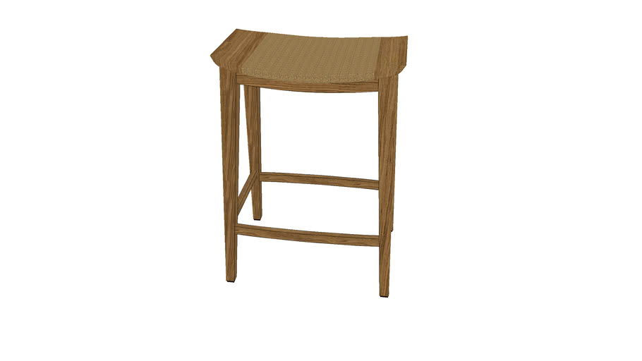 Mcguire Curved Walnut Counter Stool, Mcguire Furniture Counter Stools