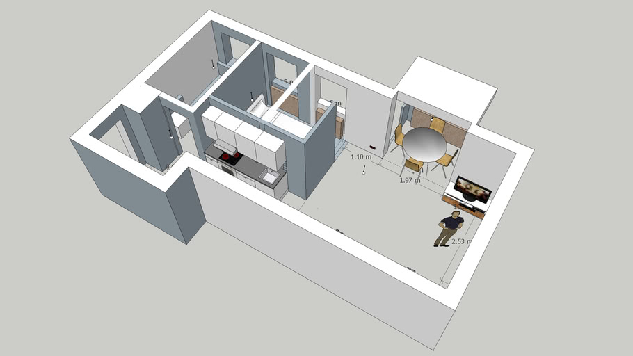 Apartment-40m2-Concept1 | 3D Warehouse