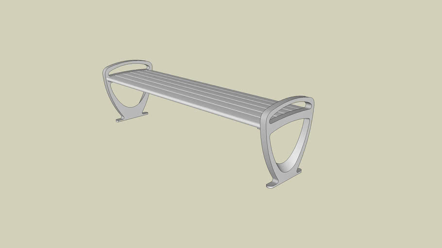 Forms+Surfaces Trio Bench, 6 foot, backless, extruded aluminum slats