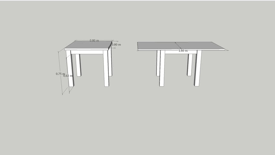 Extendable Dining Table 3d Warehouse