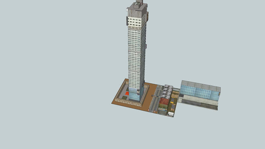high rise bulding train staishion and building 3D Warehouse