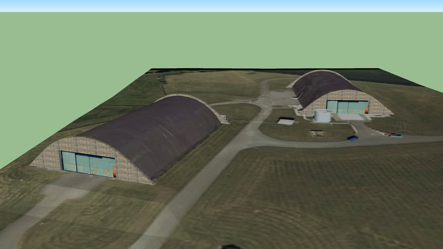 L Type Hangars, Kemble Airfield, Gloucestershire 3D Warehouse