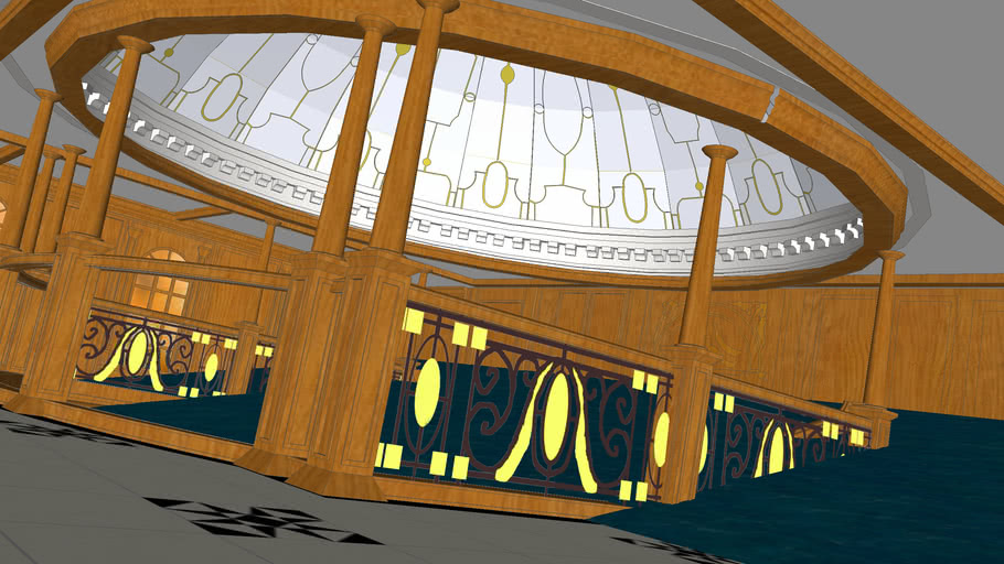 Titanic boat deck grand staircase flooding. 3D Warehouse