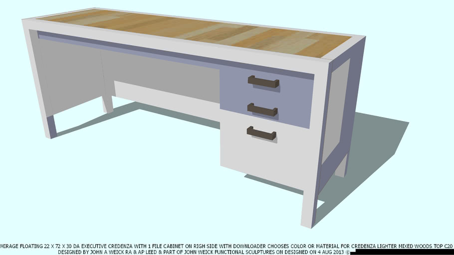 Credenza Select Color Rh File Cabinet Light Mix Wds Top John A