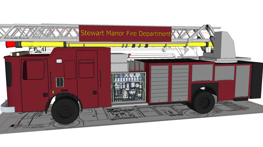SMFD 191 77' Quint Ladder Fire Truck 3D Warehouse